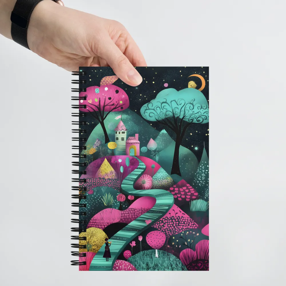 Whimsical Journey through Colorful Lands | Spiral Notebook