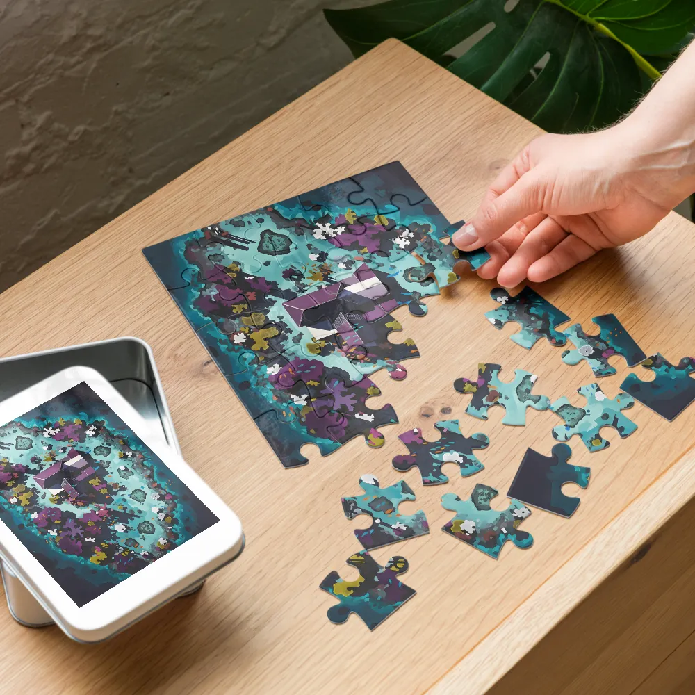 House on Atoll 
 Jigsaw Puzzle in Tin Box