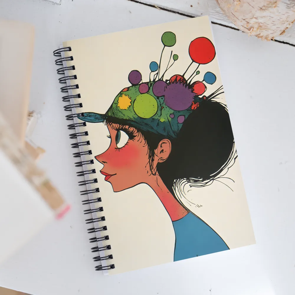 Playful Colors: The Party Hat Girl | Spiral Notebook