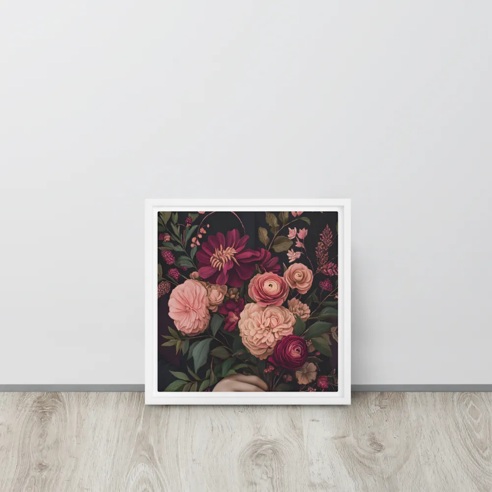 Botanical Elegance | Canvas with White Frame | 12″×12″