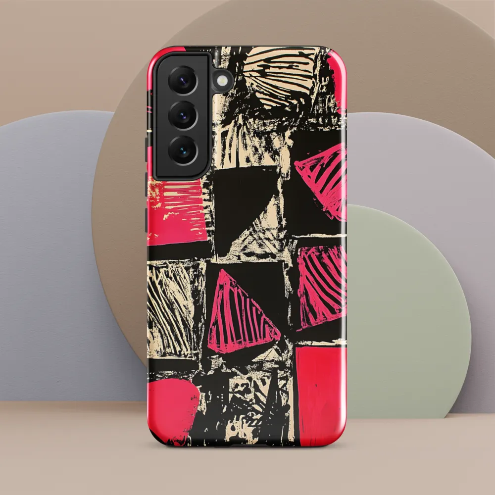Geometric Symphony in Pink and Black