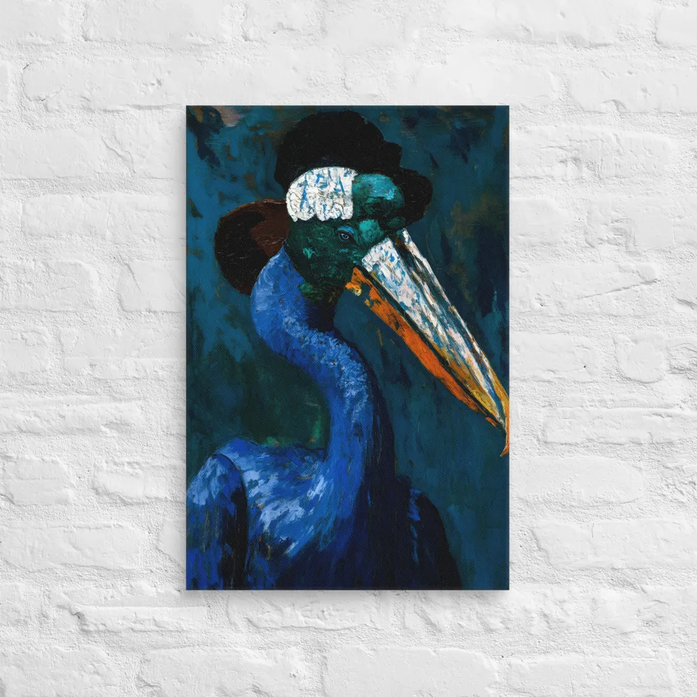 Majestic Absurdity: The Hat-Wearing Bird | Canvas | 16″×24″