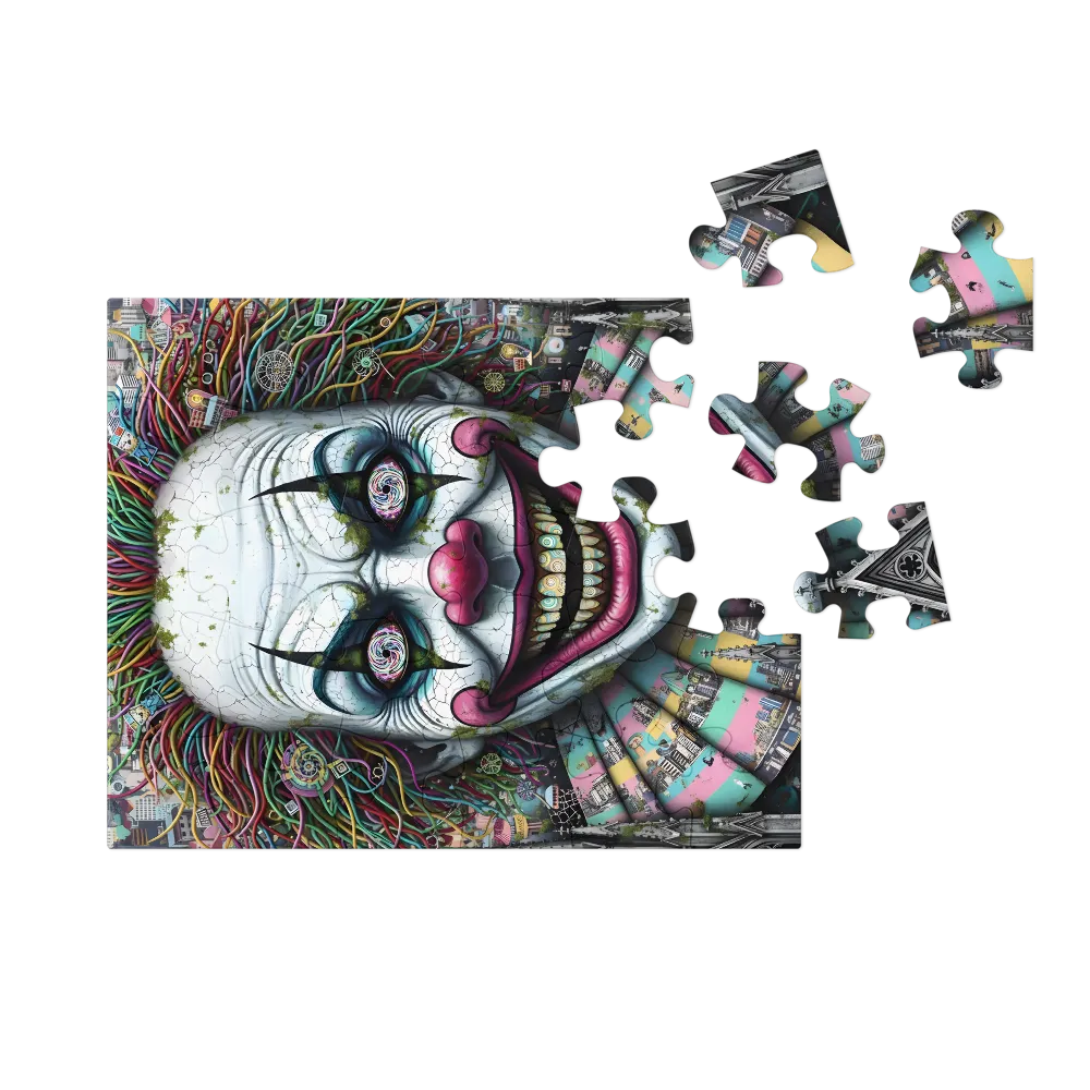 Haunted Carnival Clown 
 Jigsaw Puzzle in Tin Box