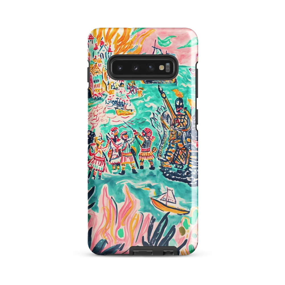 Battle on the Fiery Sea | Phone Case |  S10 Plus | Tough Case | Glossy