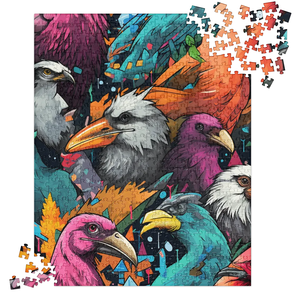 Avian Vortex: A Celebration of Color and Form | Jigsaw Puzzle | 520 pieces