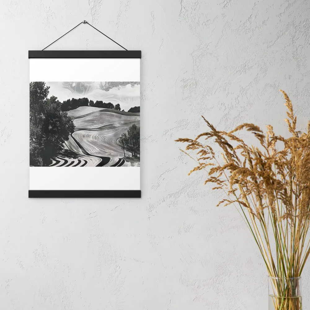 Fields of Serenity | Poster With Black Wood Hanger | 12″×16″