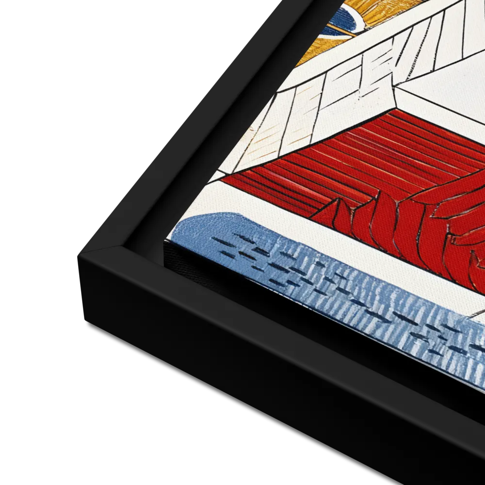 Symphony of Geometric Harmony | Canvas with Black Frame | 16″×20″