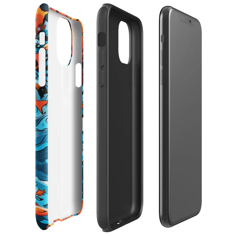 Fluid Harmony: Ocean and Flames | Phone Case |  11 Pro Max | Tough Case | Glossy