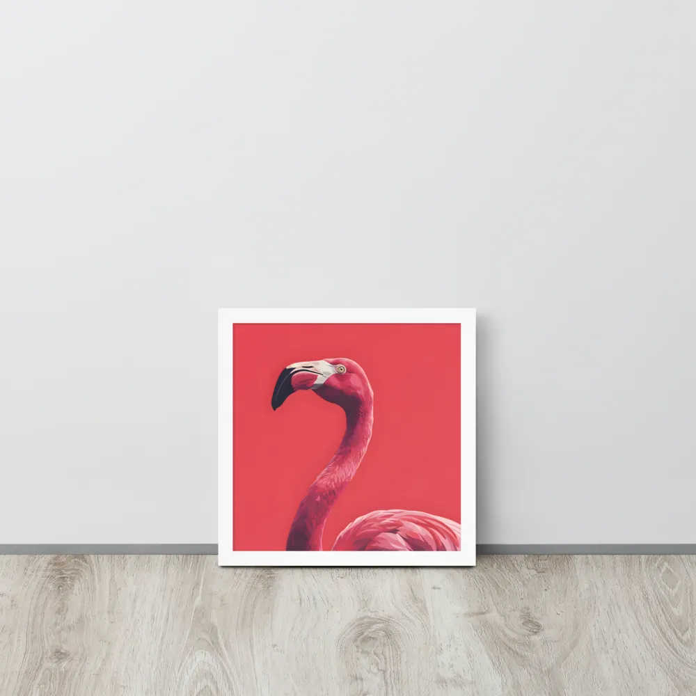 Crimson Flamingo 
 Poster with White Frame | 12″x 12″