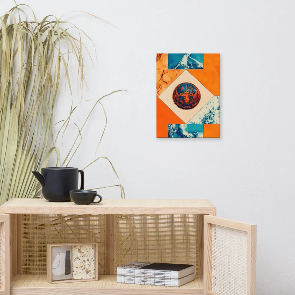 Harmonious Encounters: Abstract Geometry | Canvas | 12″×16″