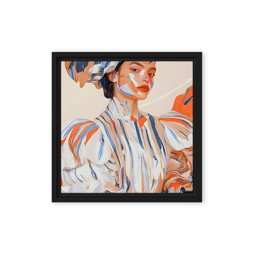 Vibrant Elegance | Canvas with Black Frame | 12″×12″