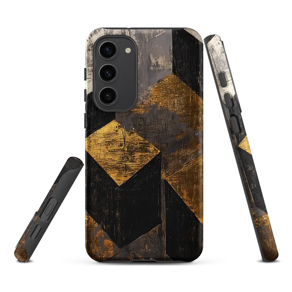 Geometric Harmony in Gold and Black | Phone Case |  S23 Plus | Tough Case | Matte
