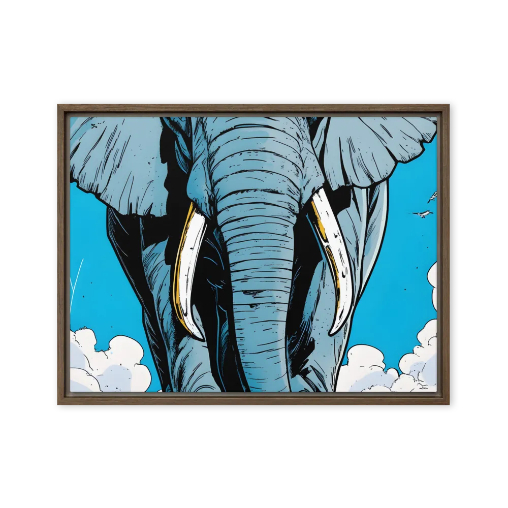 Majestic Presence: The Elephant | Canvas with Brown Frame | 18″×24″