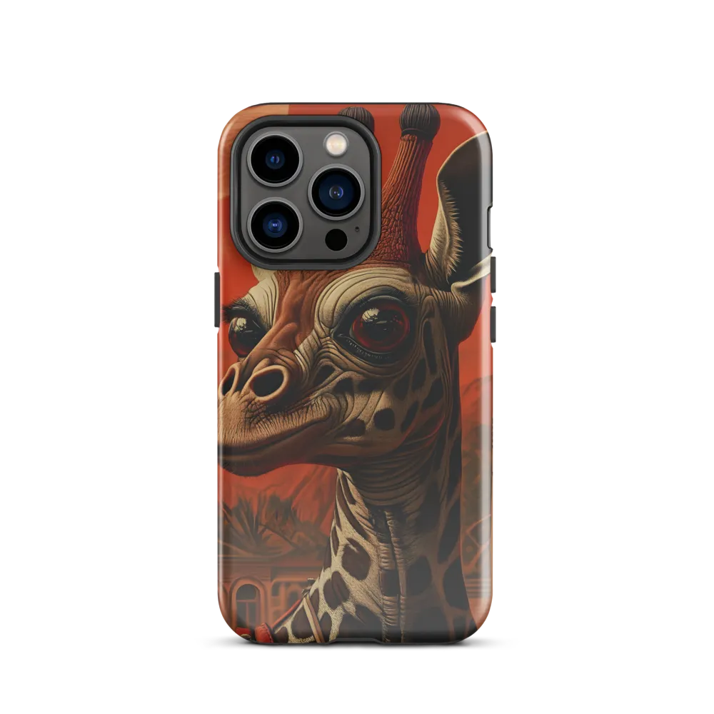 Whimsical Giraffe in an Orange Dreamscape
