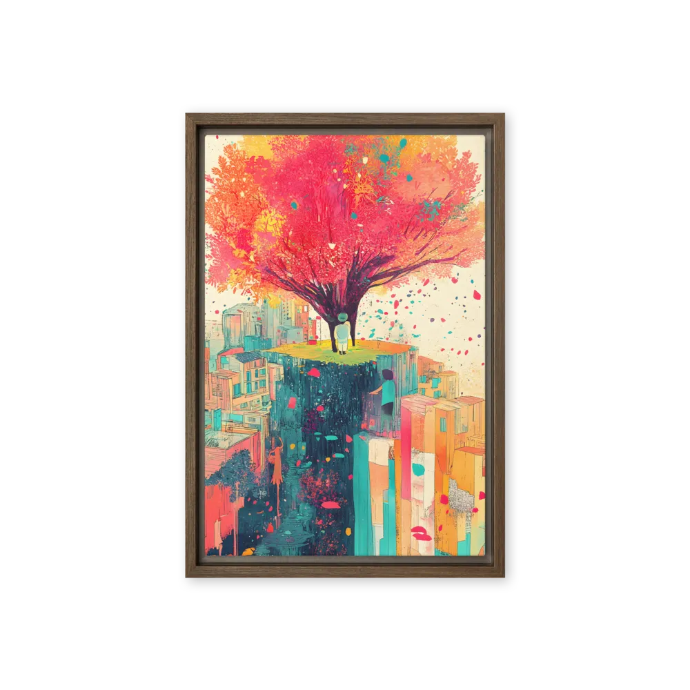 Whispers of Urban Dreams | Canvas with Brown Frame | 12″×18″