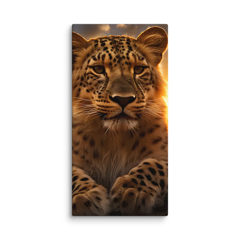 Regal Presence: The Leopard at Sunset | Canvas | 10″×20″