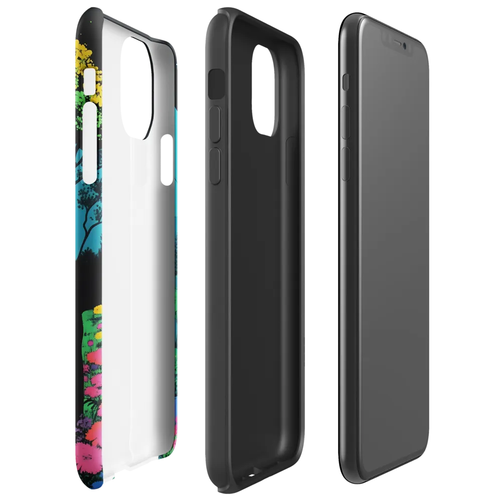 Neon Dreams: A Vibrant Landscape | Phone Case |  11 Pro Max | Tough Case | Glossy