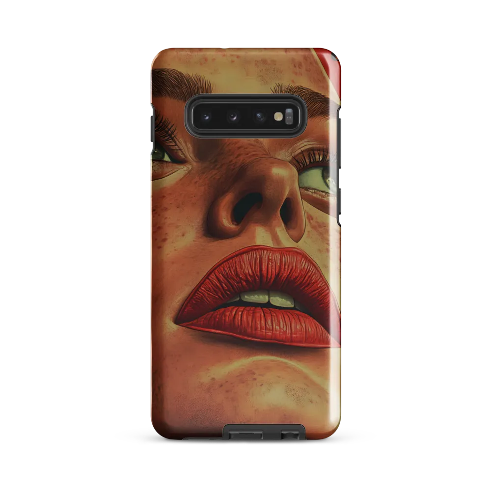 Red Intensity: A Portrait of Elegance | Phone Case |  S10 Plus | Tough Case | Glossy