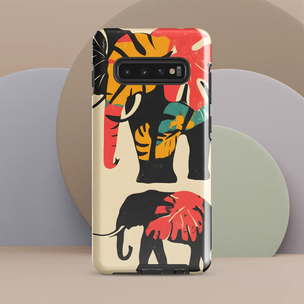 Tropical Elegance: The Elephant's Dance | Phone Case |  S10 Plus | Tough Case | Glossy