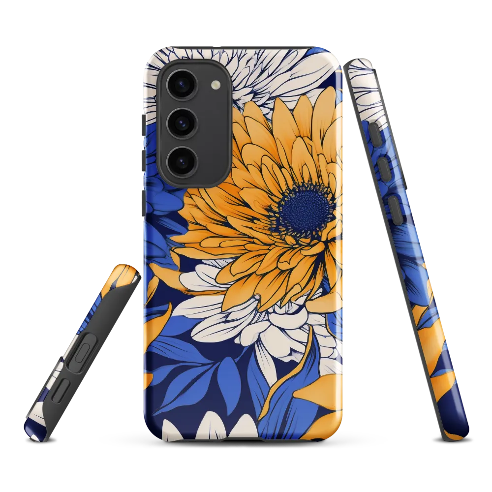 Floral Harmony in Blue and Yellow
