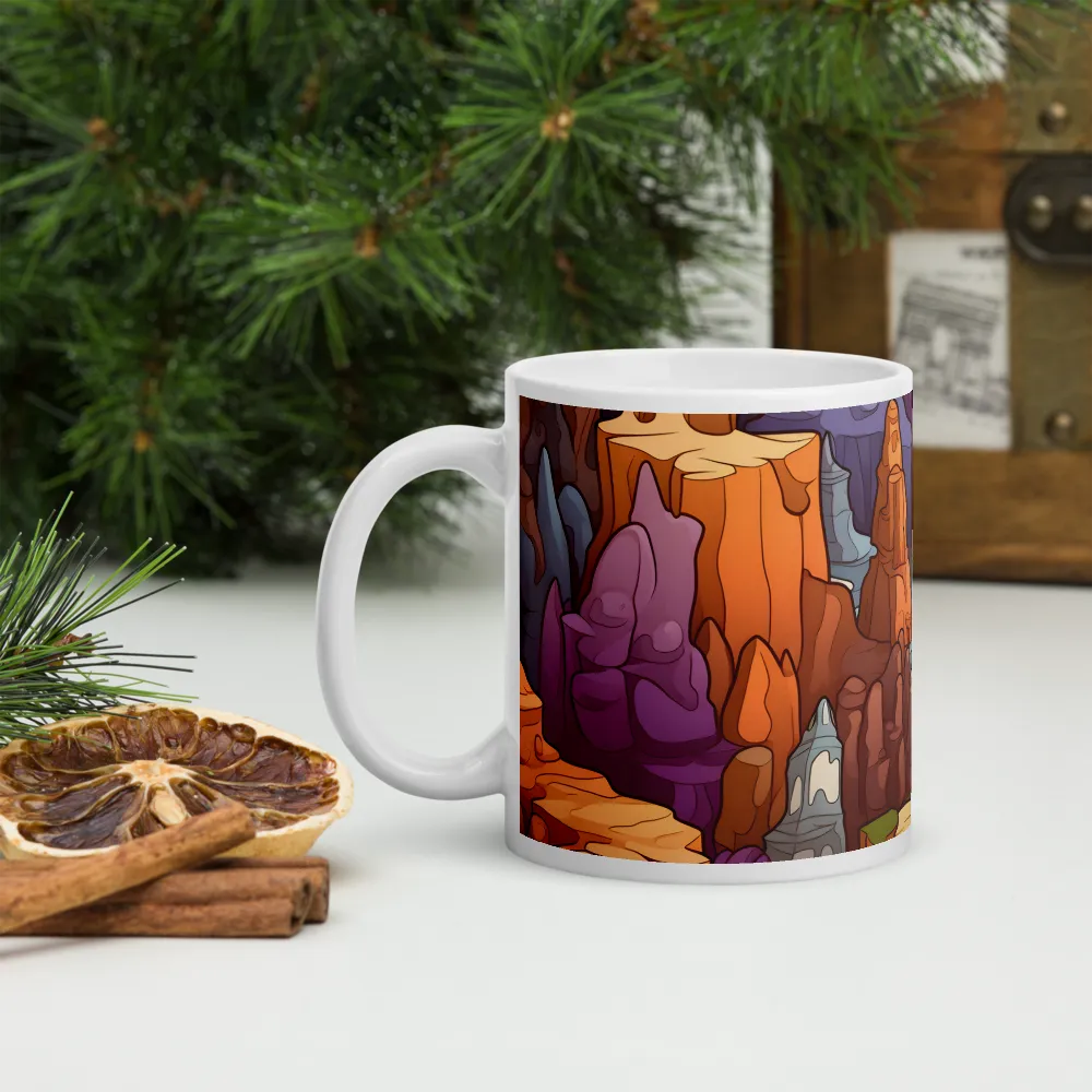 Vibrant Rockscape: A Digital Odyssey | Mugs | Multiple Sizes & Colors