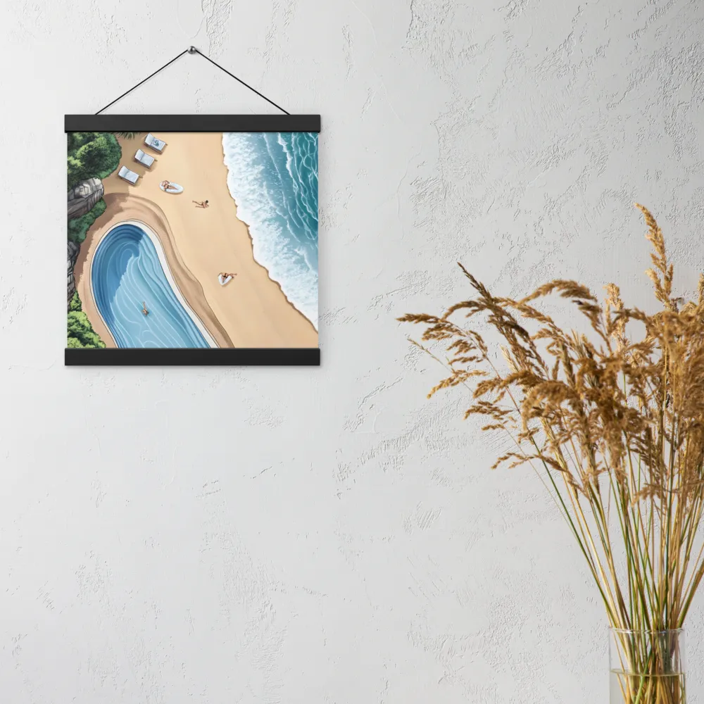 Serenity by the Shore | Poster With Black Wood Hanger | 12″×12″