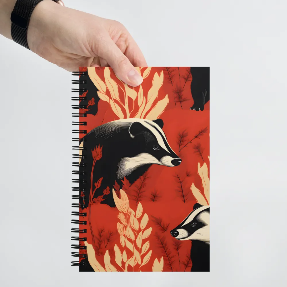 Whimsical Badger Dance | Spiral Notebook