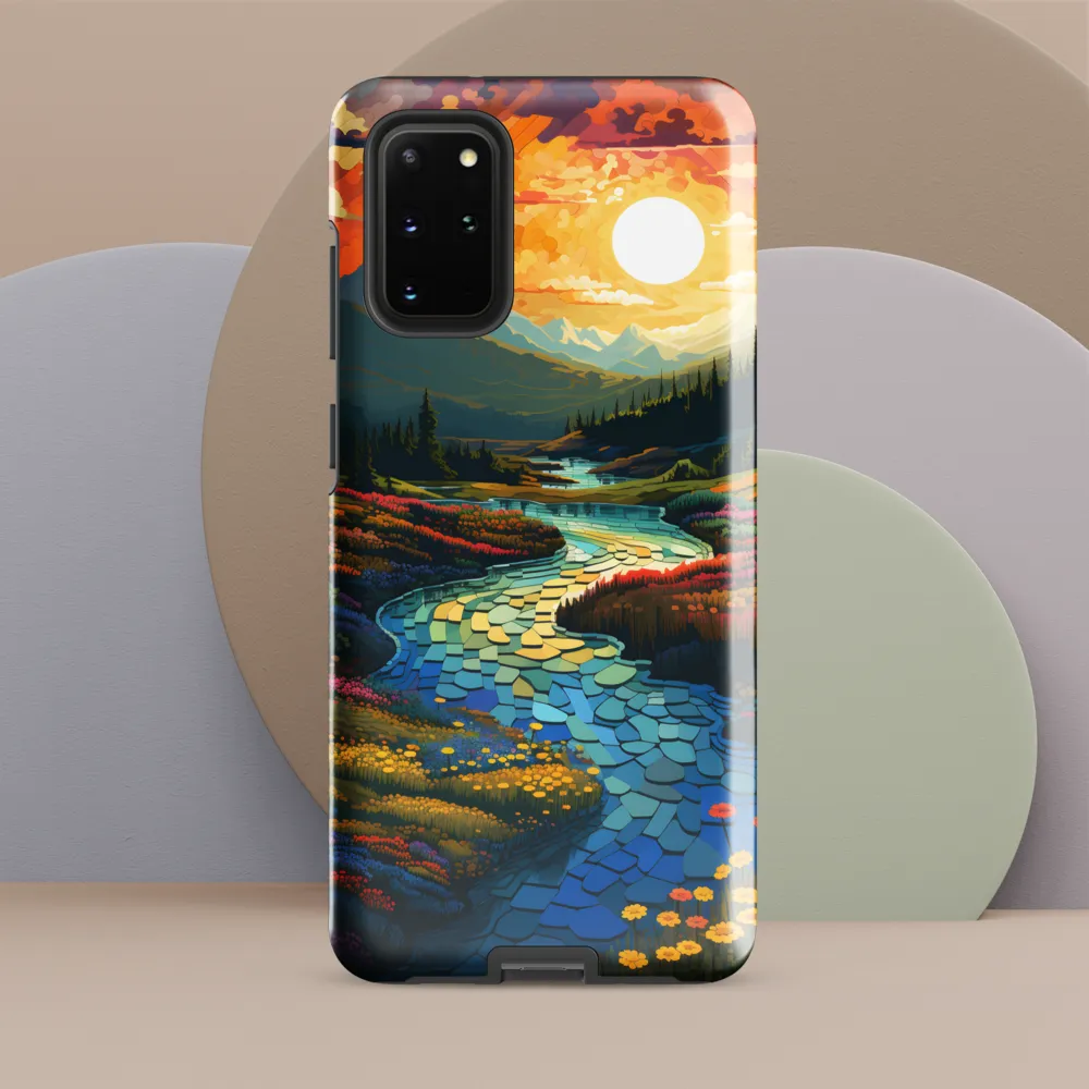 Serenity in Sunset: A Winding River's Embrace | Phone Case |  S20 Plus | Tough Case | Glossy