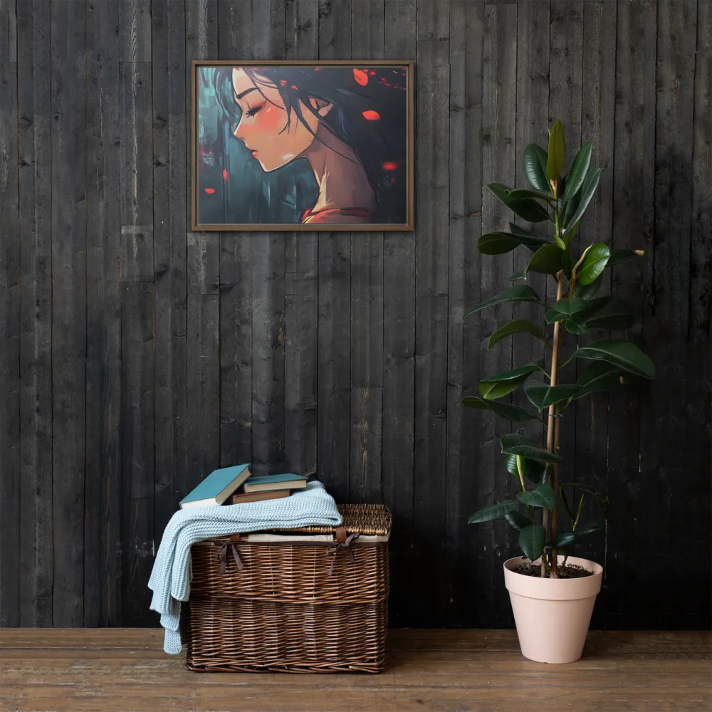 Whispers of Melancholy | Canvas with Brown Frame | 18″×24″