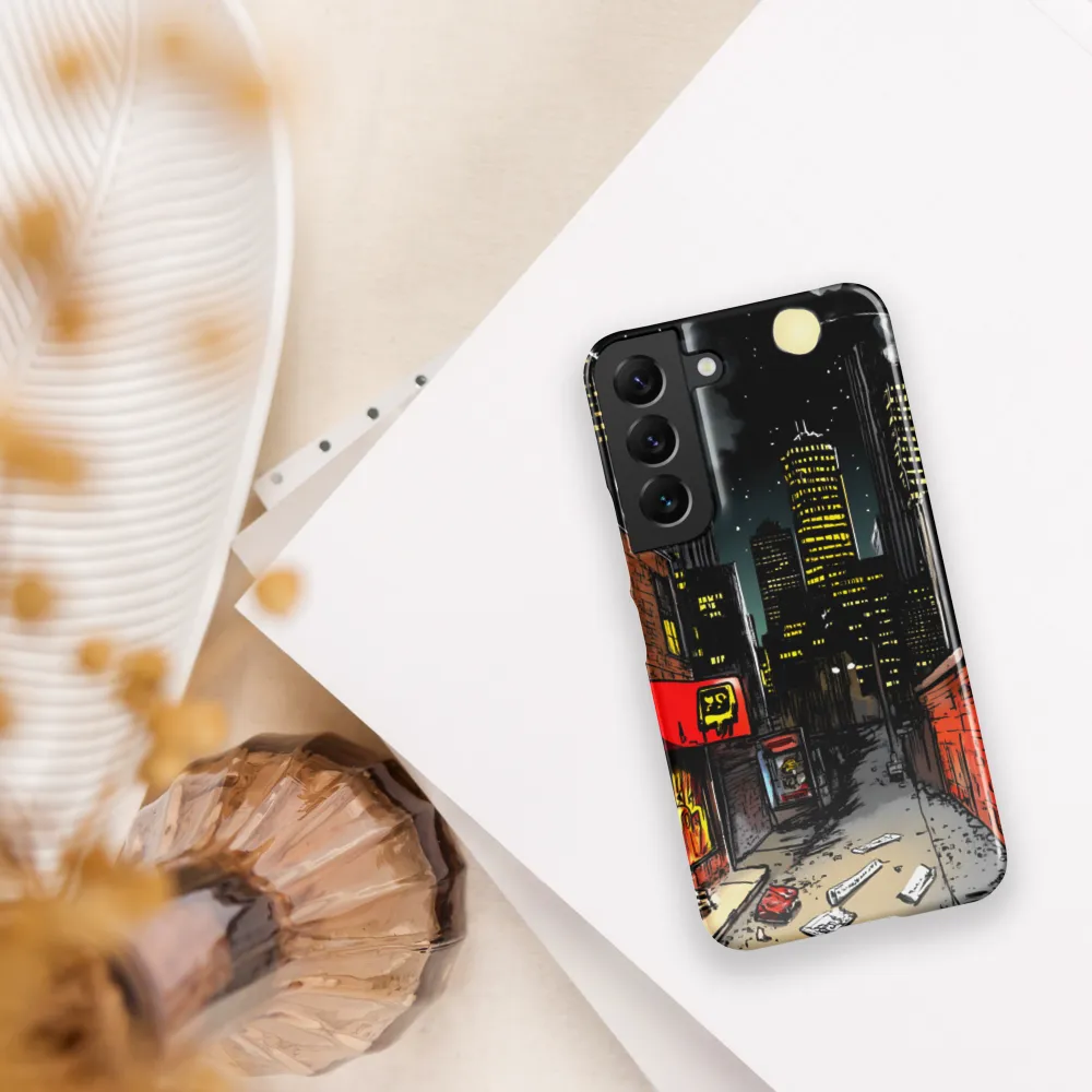 Nocturnal Cityscape: The Hidden Alley | Phone Case |  S22 | Snap Case | Glossy