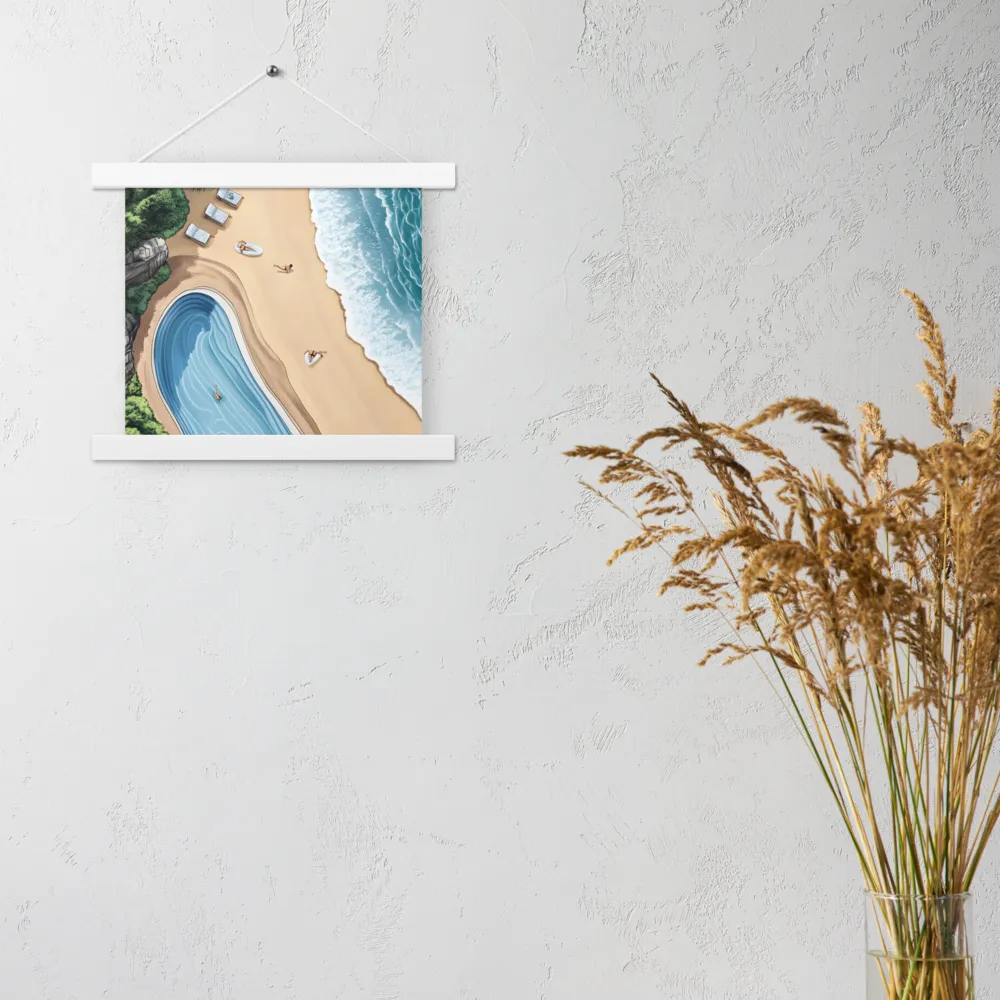 Serenity by the Shore | Poster With White Wood Hanger | 10″×10″