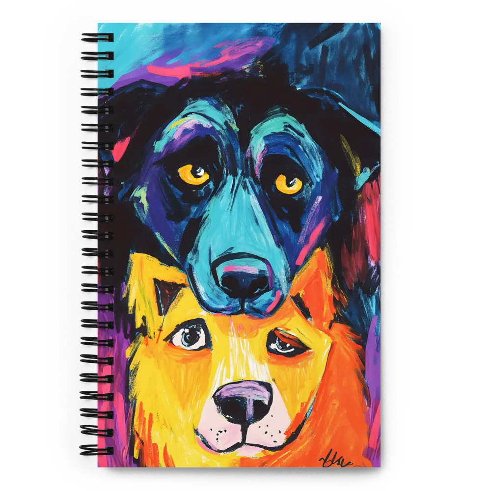 Vibrant Companions: An Expression of Canine Spirit | Spiral Notebook