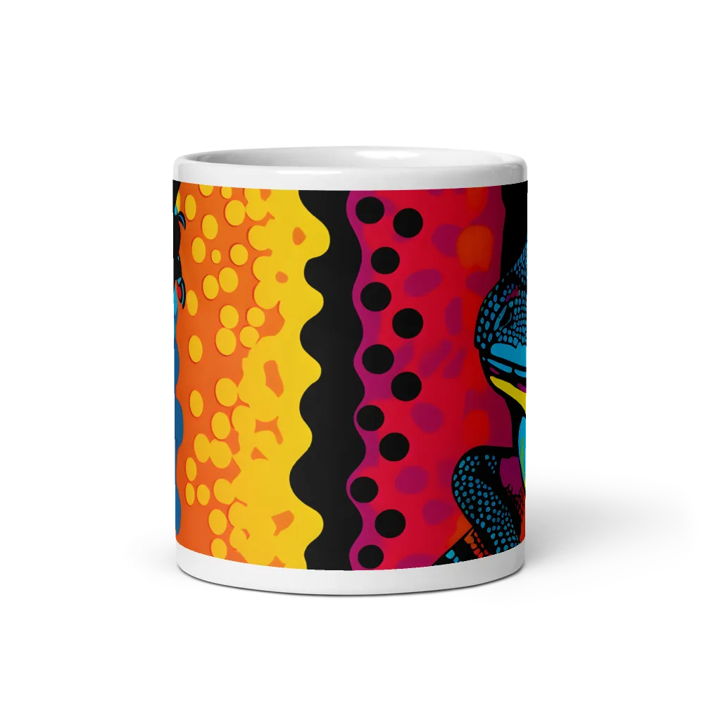 Colorful Encounters: The Playful Geckos | Mug with White inside | 11 oz