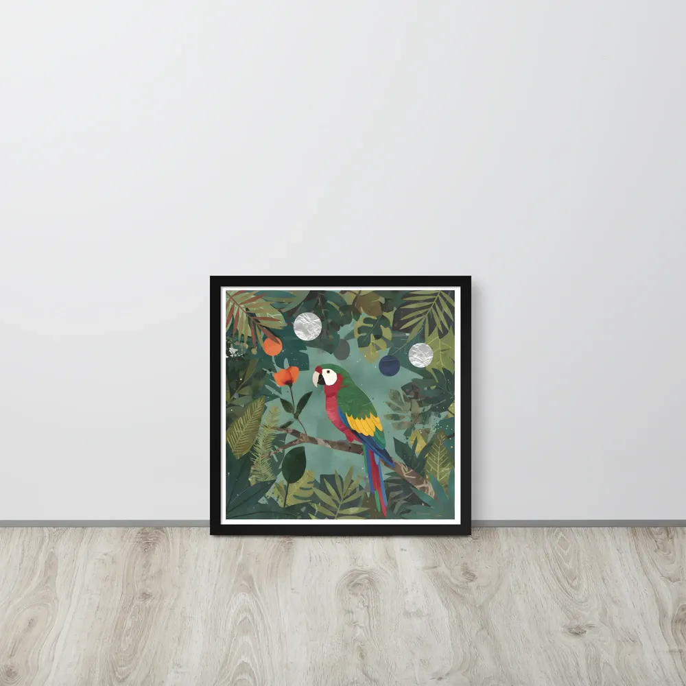 Canopy Parrot 
 Poster with Black Frame | 18″x 18″