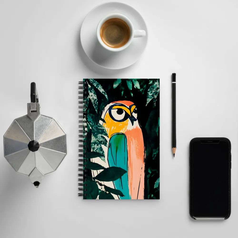 Camouflaged Majesty: The Abstract Owl | Spiral Notebook