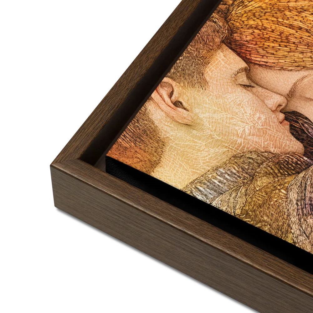 Embrace of Autumn | Canvas with Brown Frame | 12″×12″