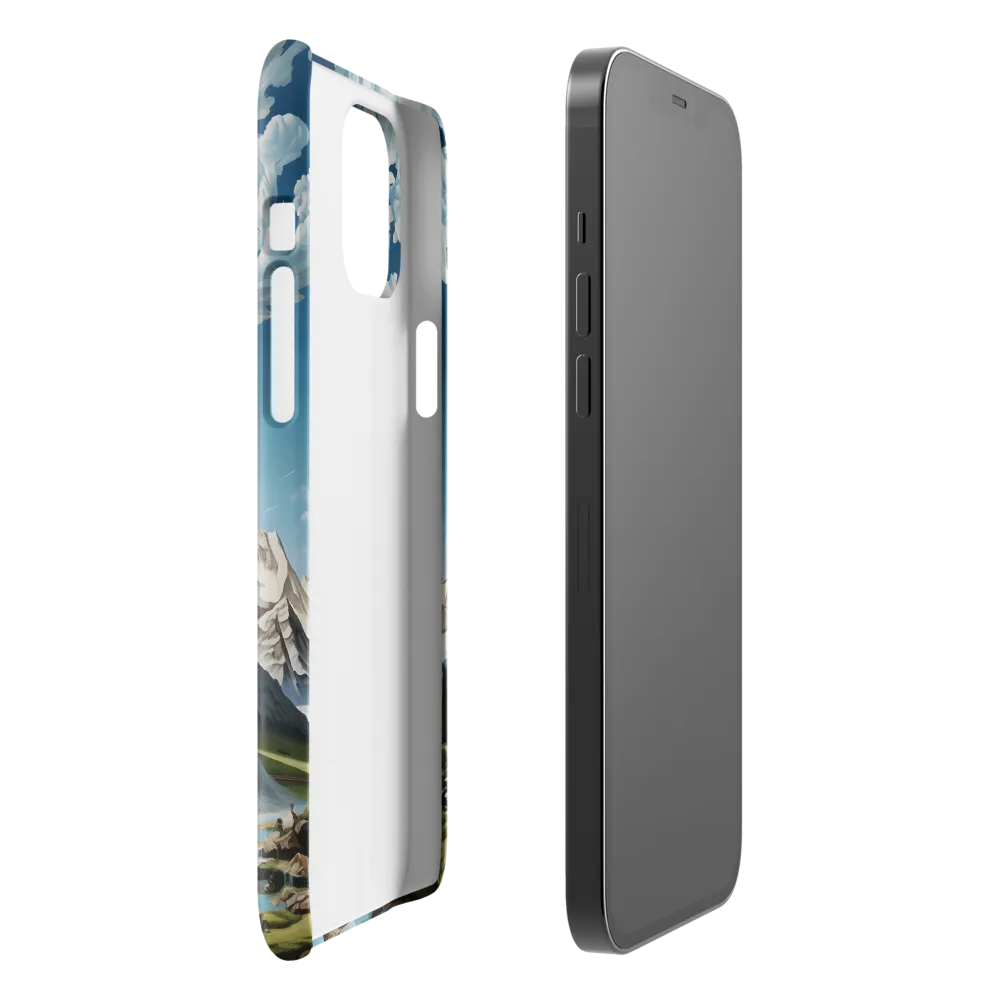 Majestic Cascade: A Mountain Masterpiece | Phone Case |  12 Pro Max | Snap Case | Glossy