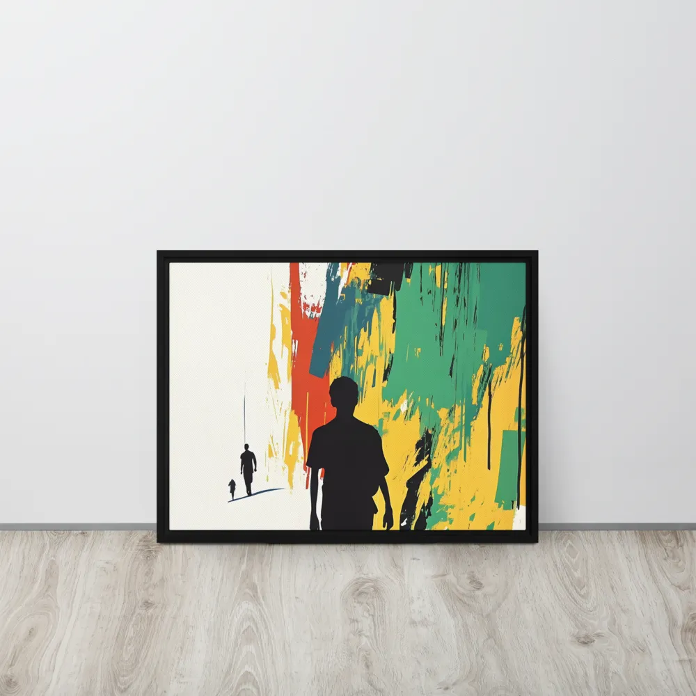 Journey of Silhouettes | Canvas with Black Frame | 18″×24″