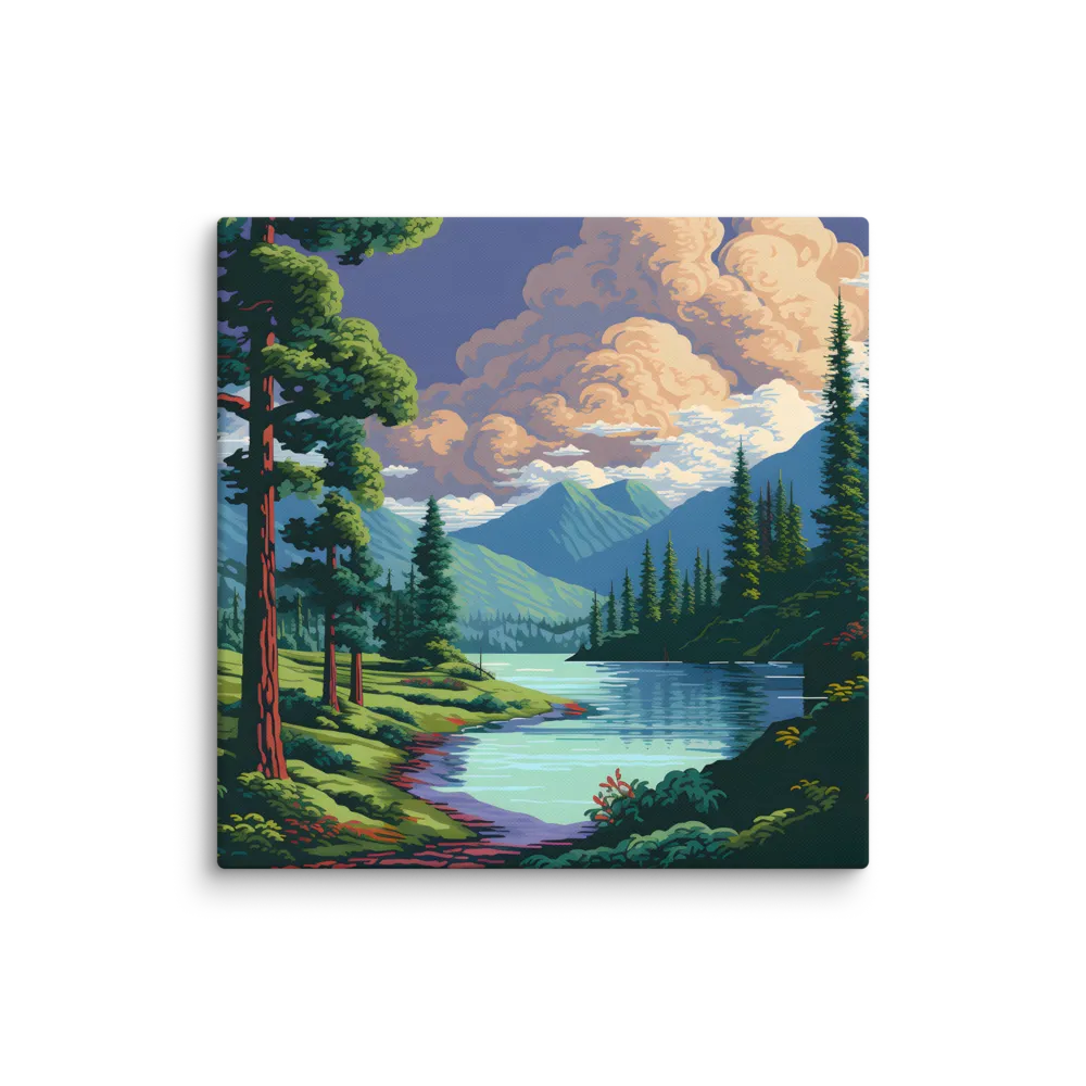 Serenity in Nature: A Lush Landscape | Canvas | 28″×28″