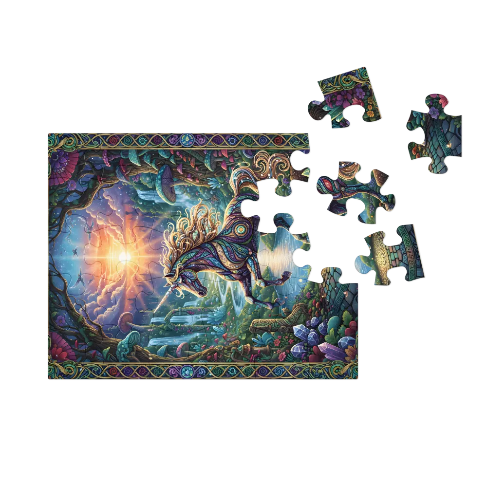 Unicorn at Dawn 
 Jigsaw Puzzle in Tin Box