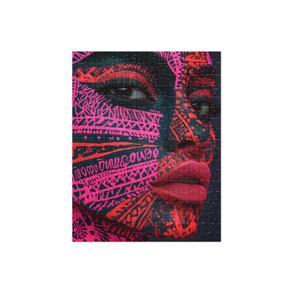 Neon Visage: A Bold Expression of Contemporary Art | Jigsaw Puzzle | 252/520 pieces