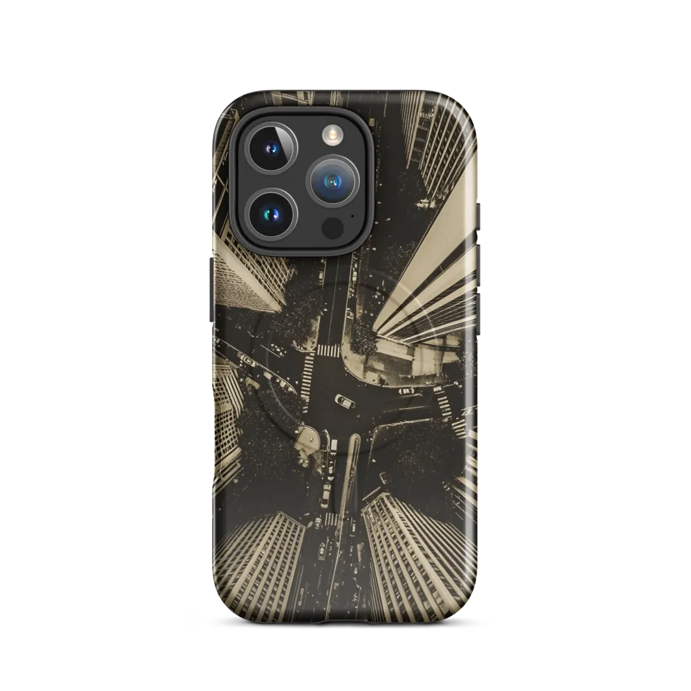 Urban Symphony: Aerial Perspective of City Life | Phone Case |  16 Pro | MagSafe® Tough Case | Glossy