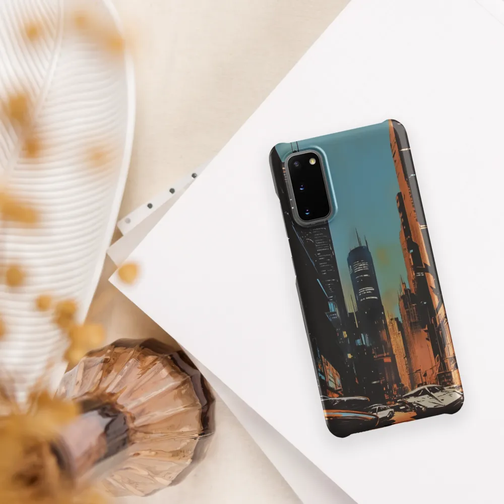 Futuristic Cityscape in Blue and Orange