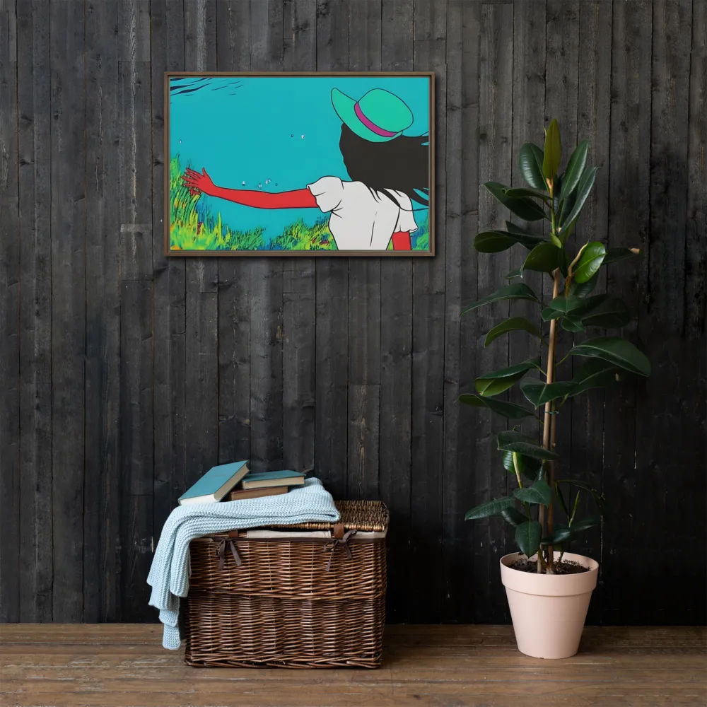 Whimsical Encounter | Canvas with Brown Frame | 20″×30″