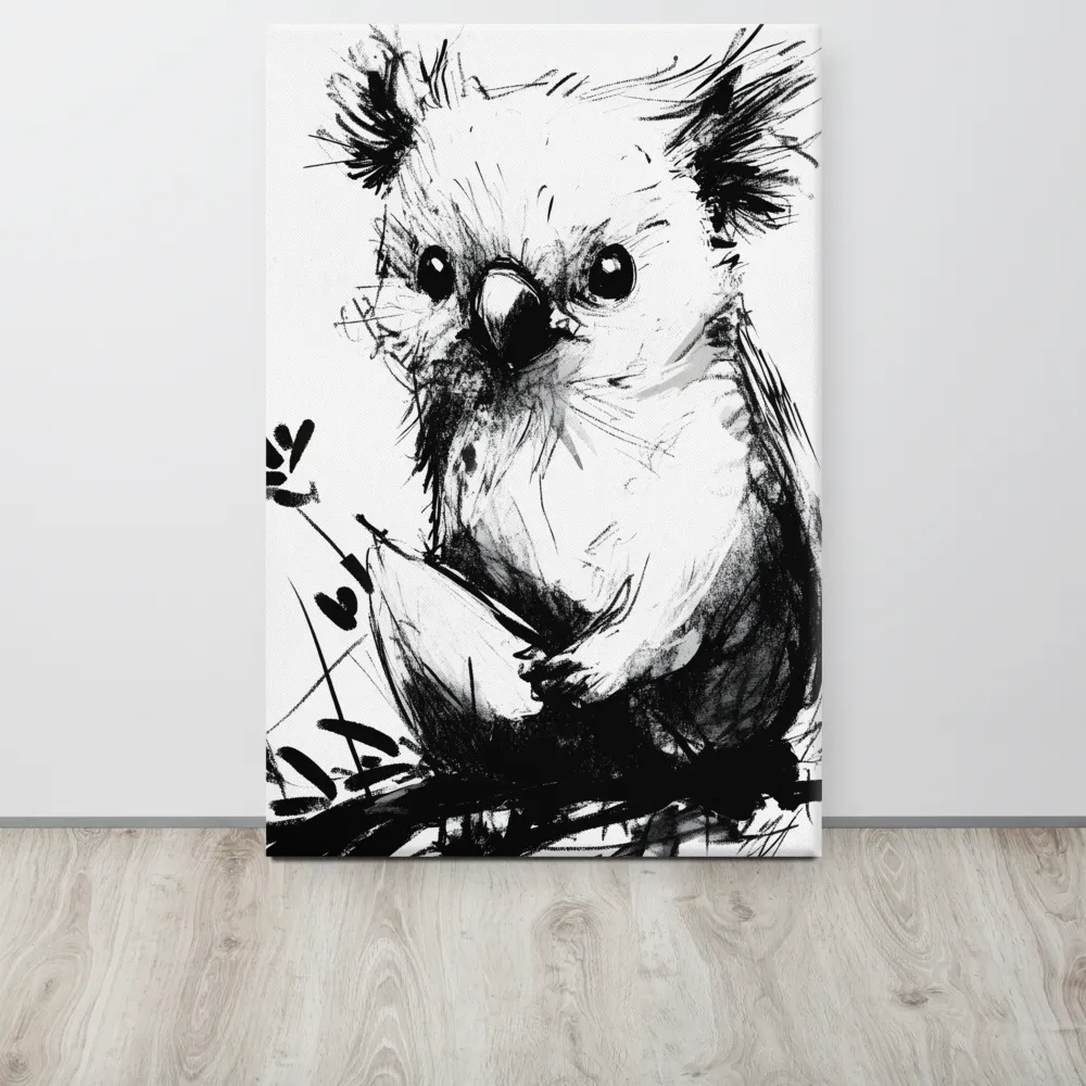 Whimsical Koala in Ink | Canvas | 24″×36″