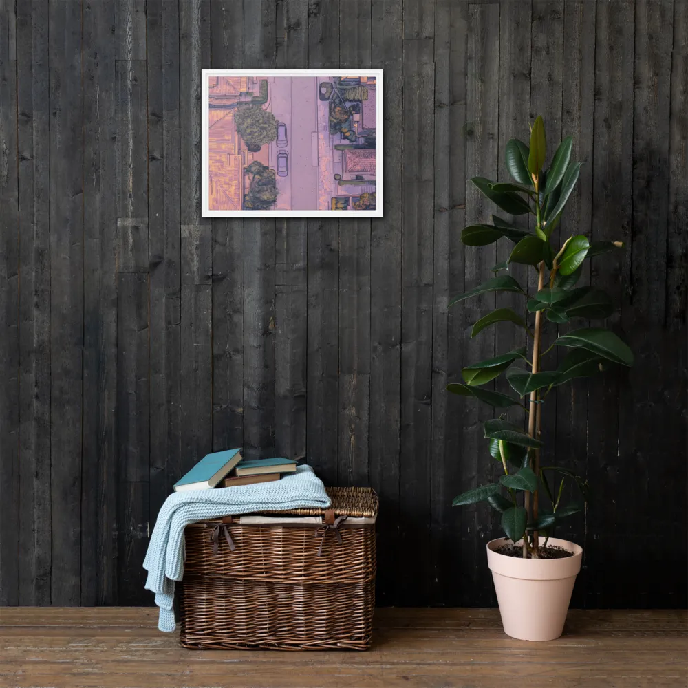 Aerial Serenity: Suburban Oasis | Canvas with White Frame | 16″×20″