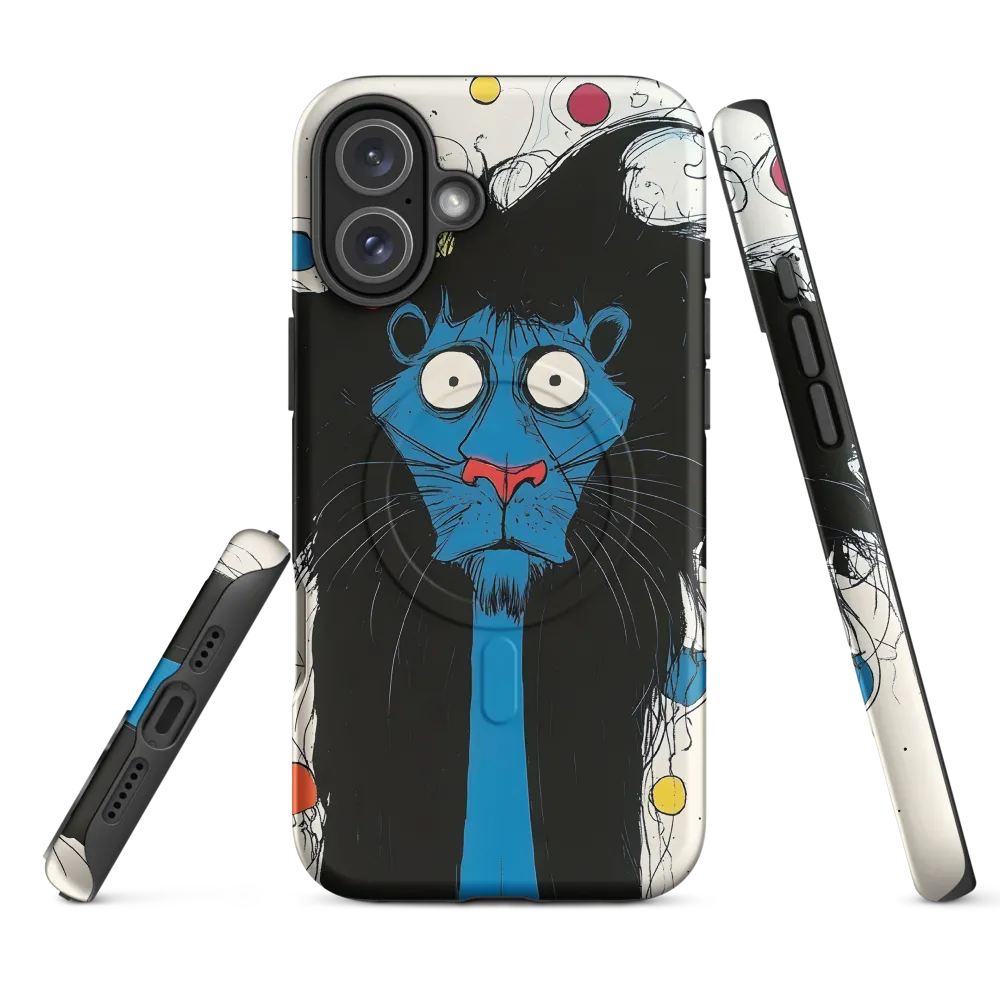 Whimsical Blue Lion