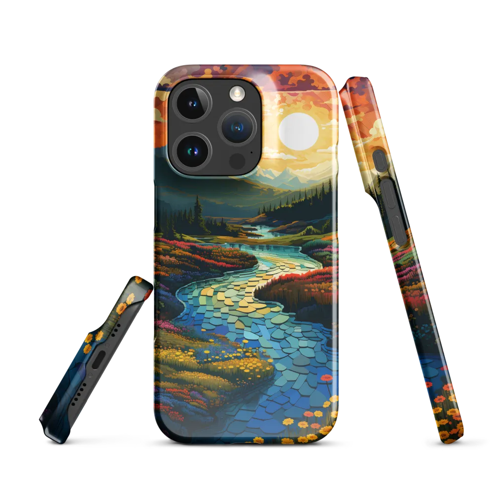 Serenity in Sunset: A Winding River's Embrace | Phone Case |  16 Pro | Snap Case | Glossy