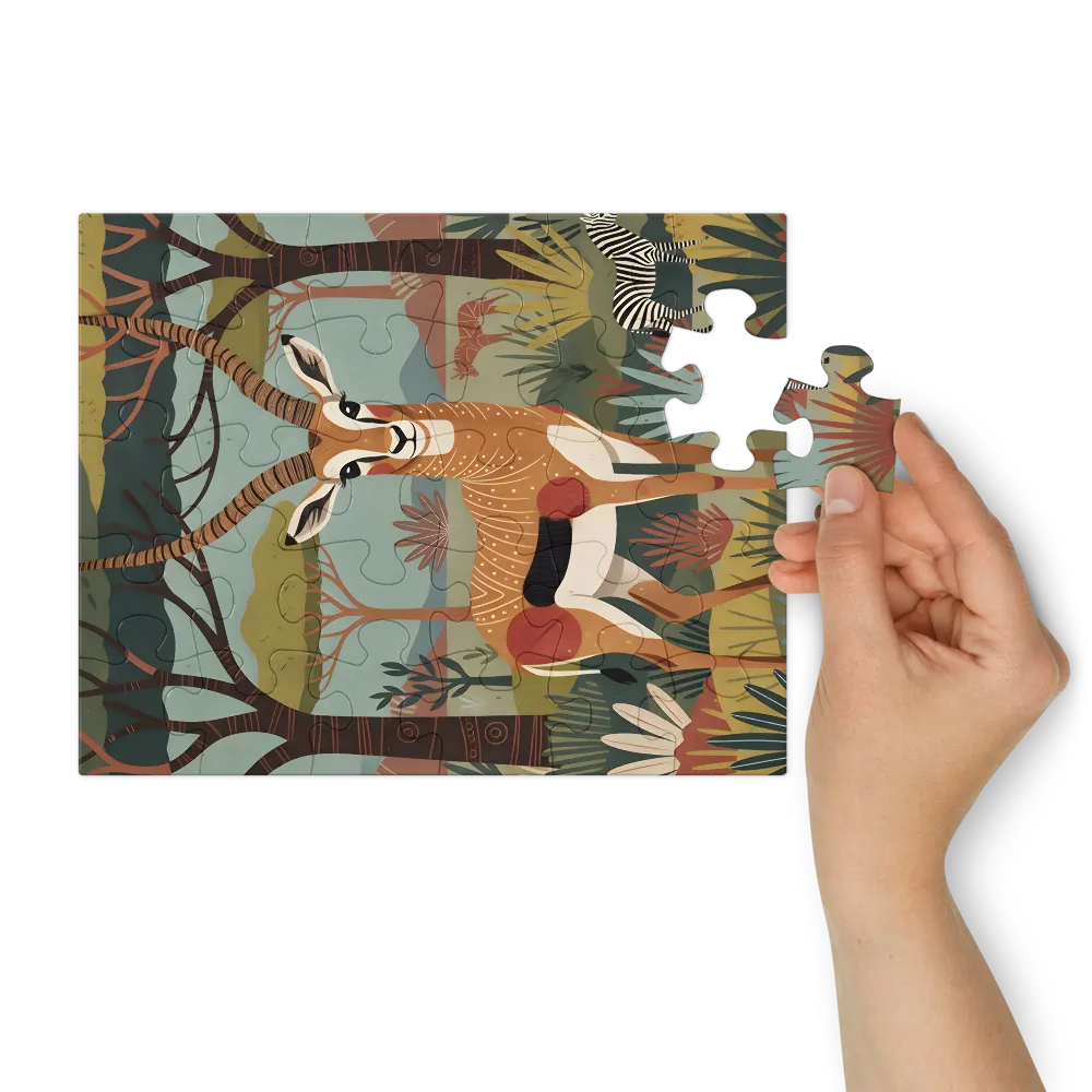 Savanna Antelope 
 Jigsaw Puzzle in Tin Box