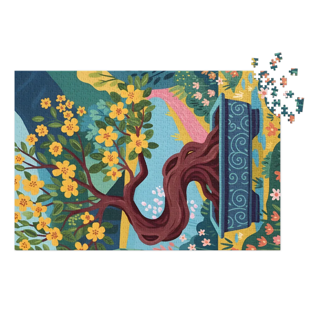 Whimsical Bonsai Garden 
 Jigsaw Puzzle in Tin Box